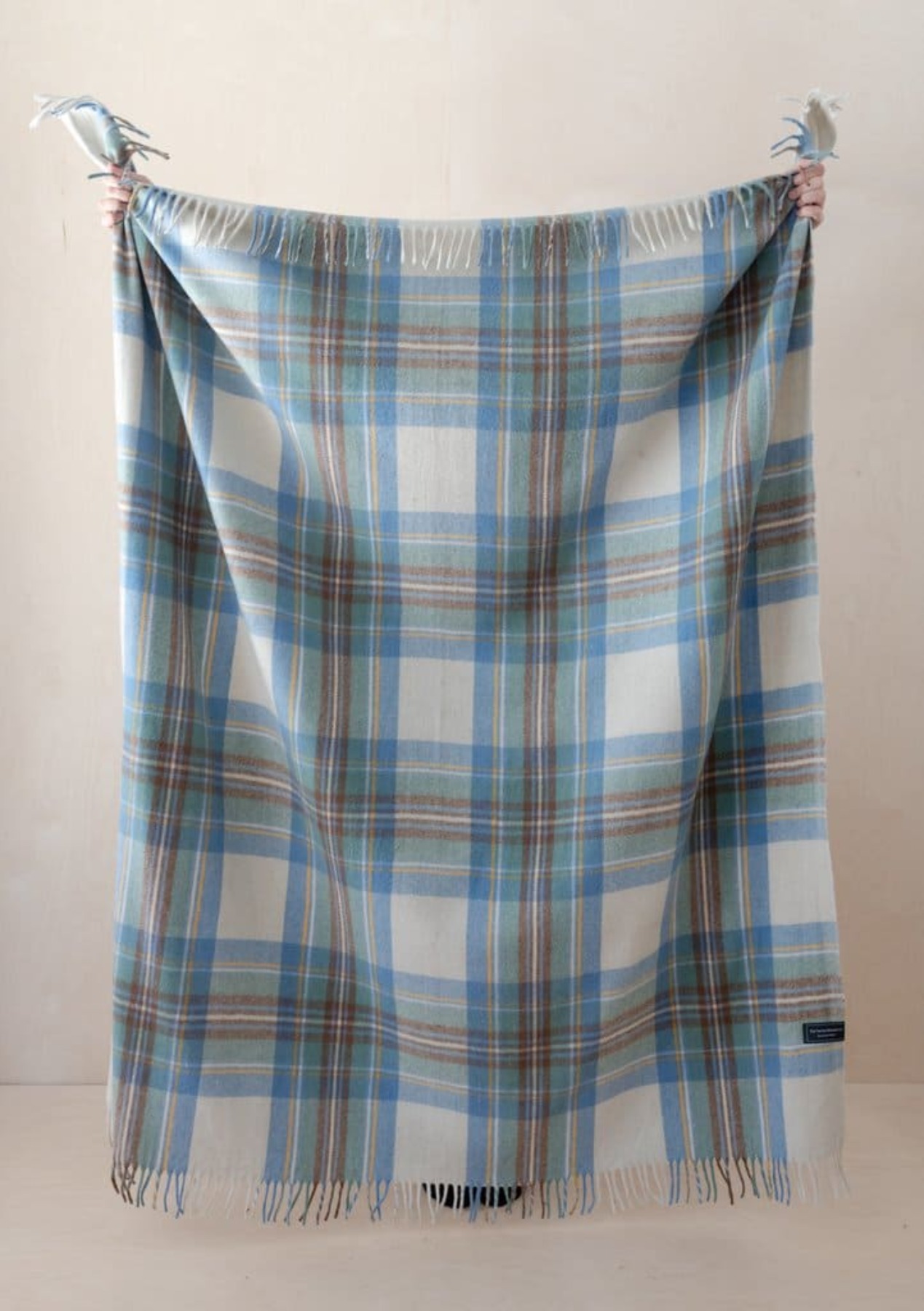 [TBCo.] Recycled Wool Picnic Blanket (muted blue tartan)